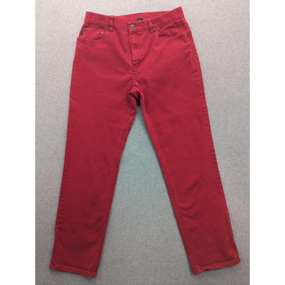 Lauren Jeans Co. Jeans Womens 10 Red High Rise Straight Stretch Denim 5-Pocket